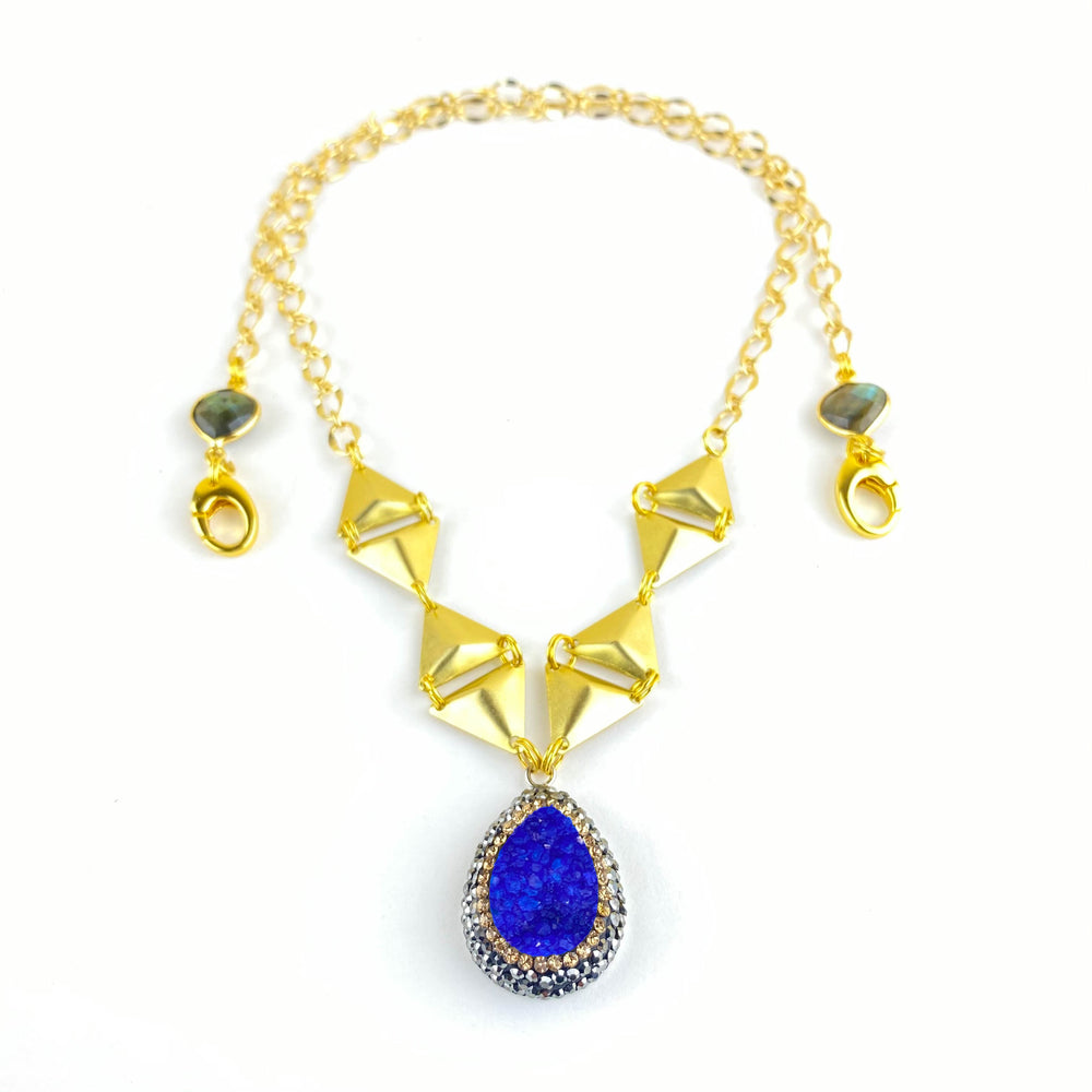 Blue Zeta Druzy Necklace