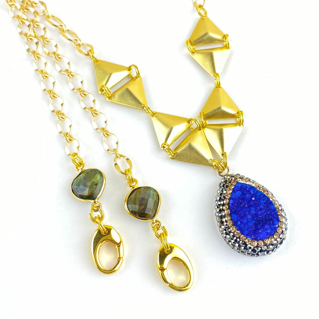 Blue Zeta Druzy Necklace