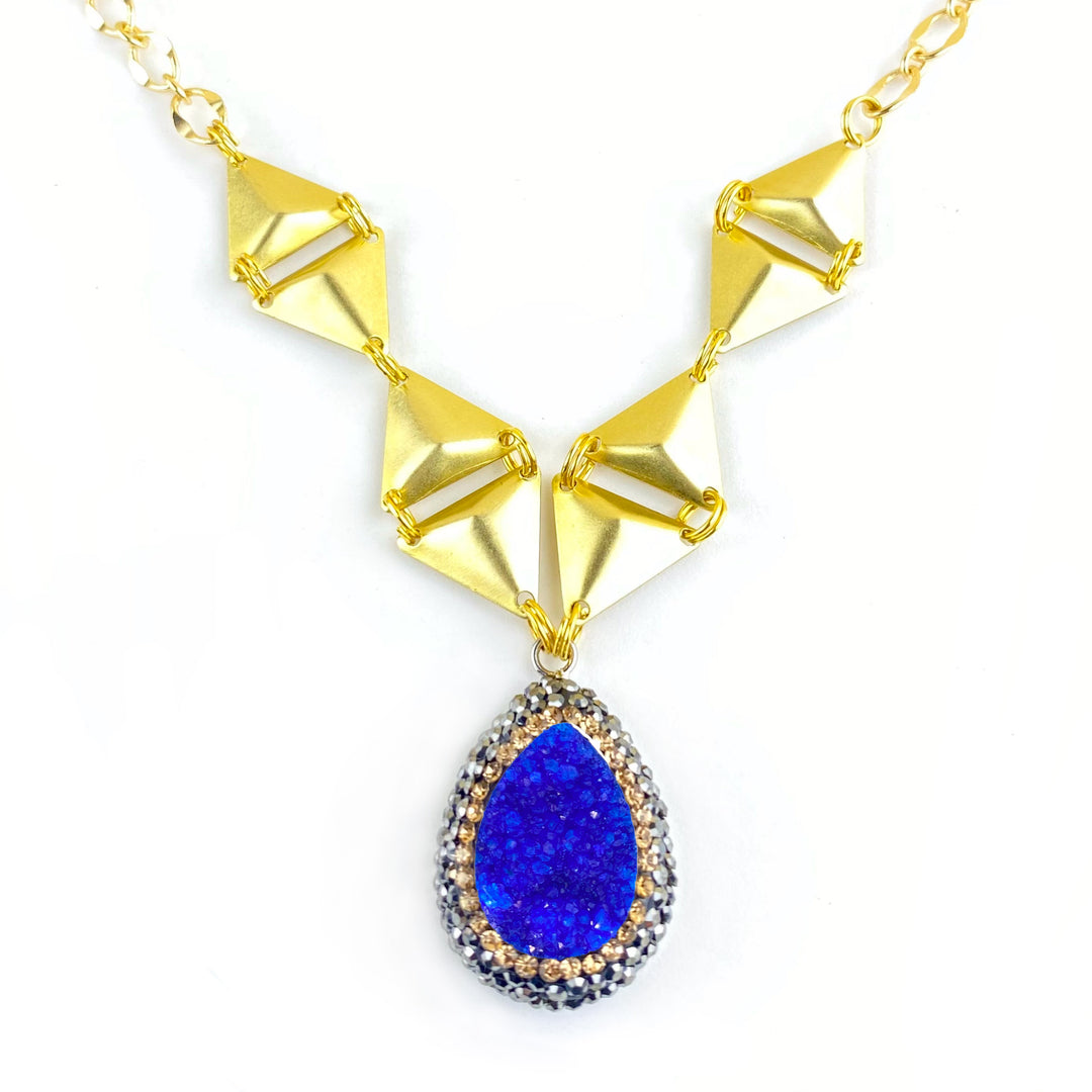 Blue Zeta Druzy Necklace