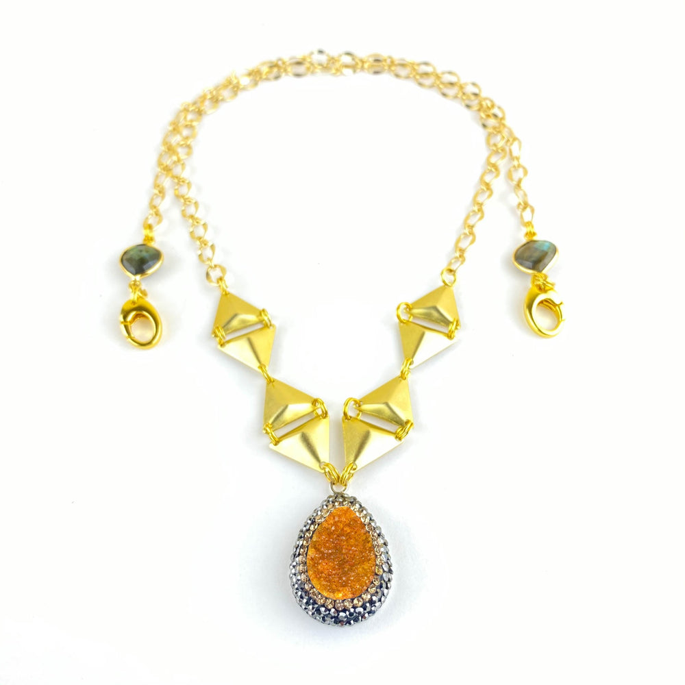 Caramel Zeta Druzy Necklace