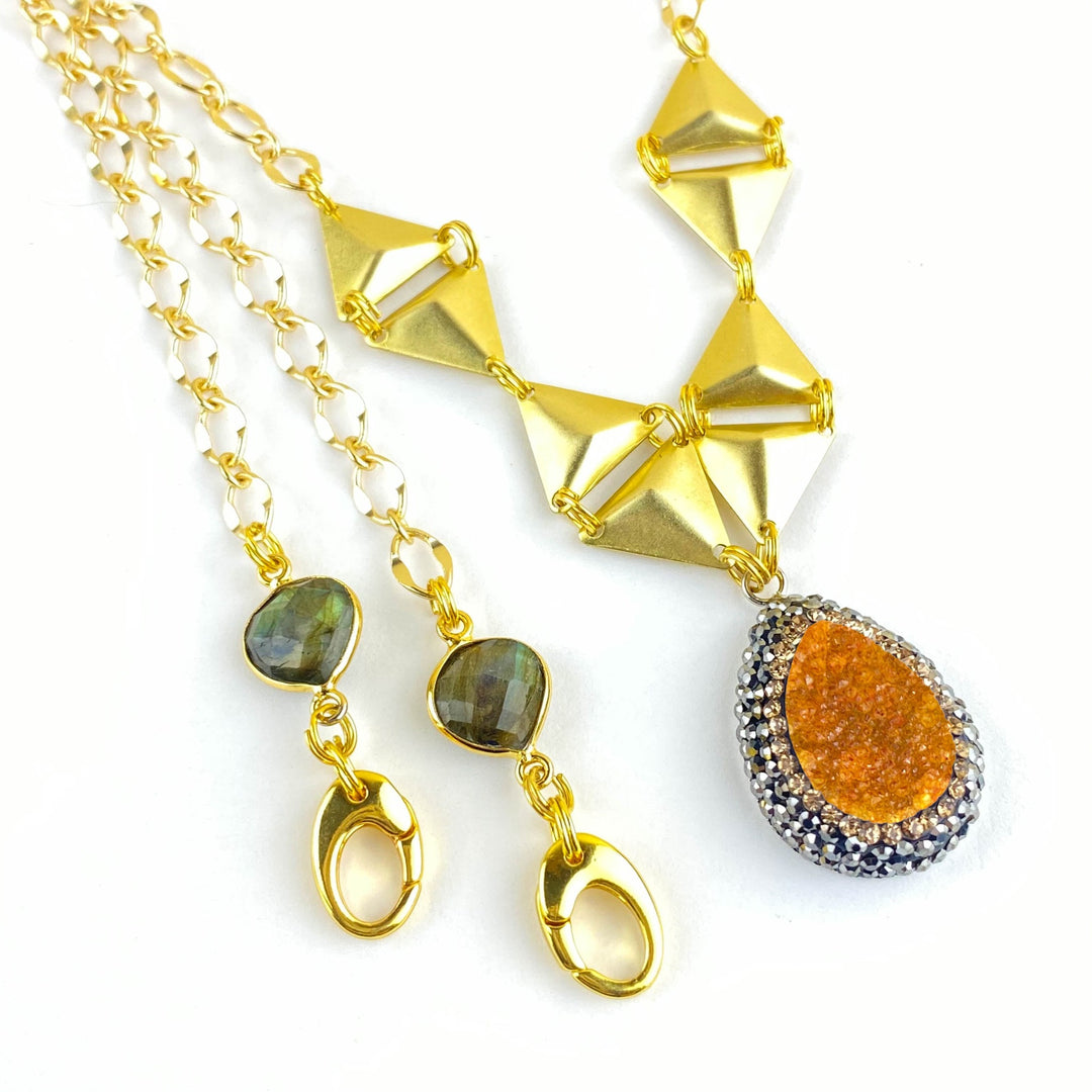 Caramel Zeta Druzy Necklace