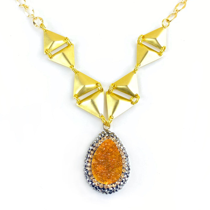 Caramel Zeta Druzy Necklace