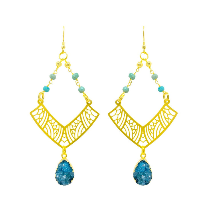 amazonite bead earrings