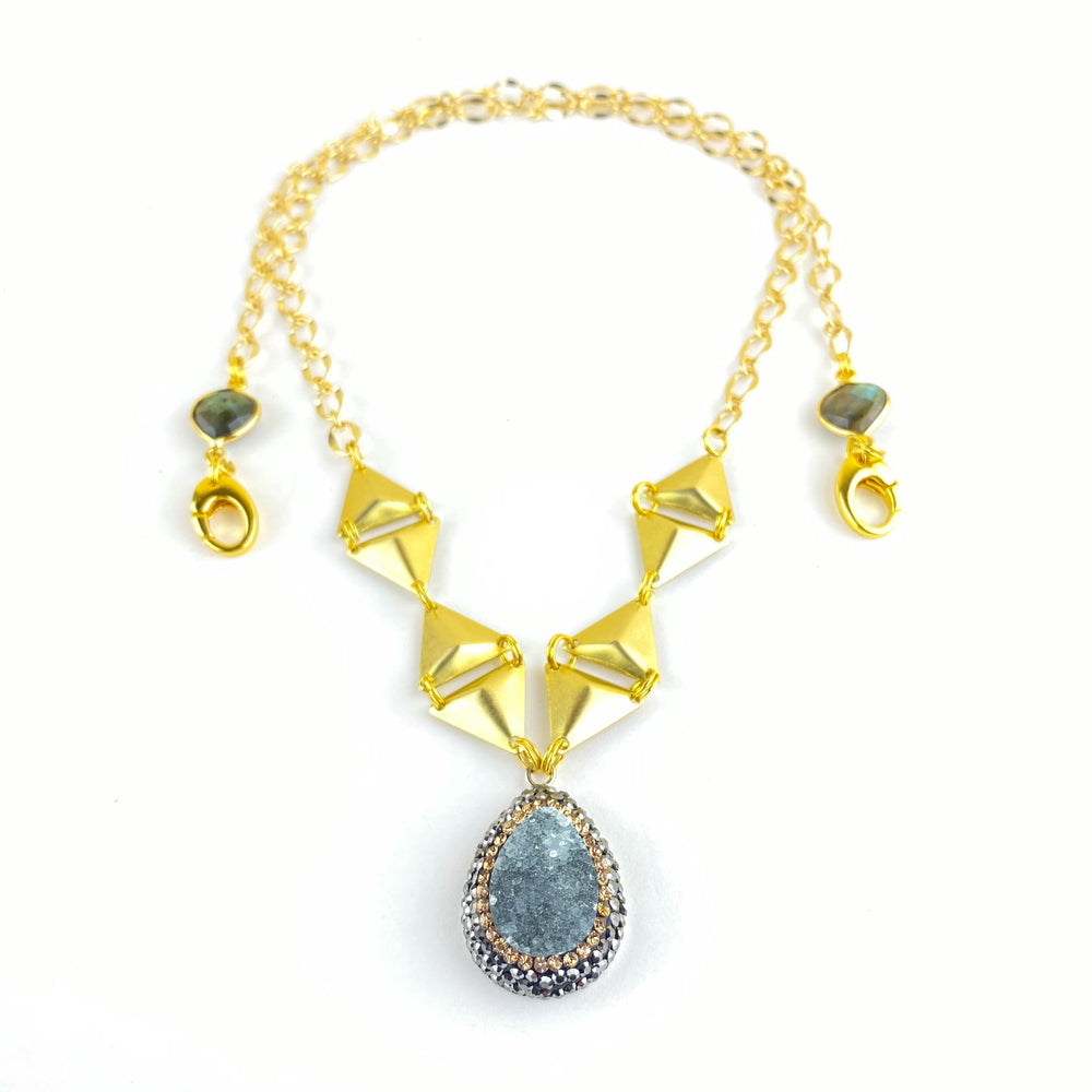 Gray Zeta Druzy Necklace
