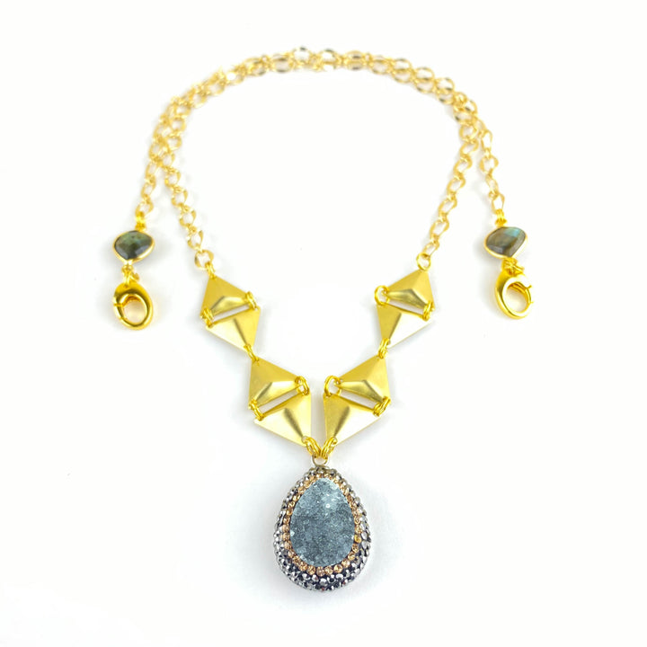 Gray Zeta Druzy Necklace