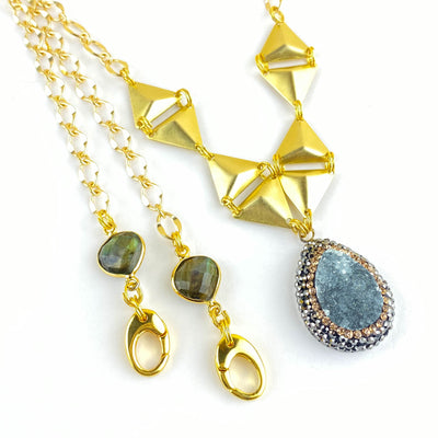 Gray Zeta Druzy Necklace