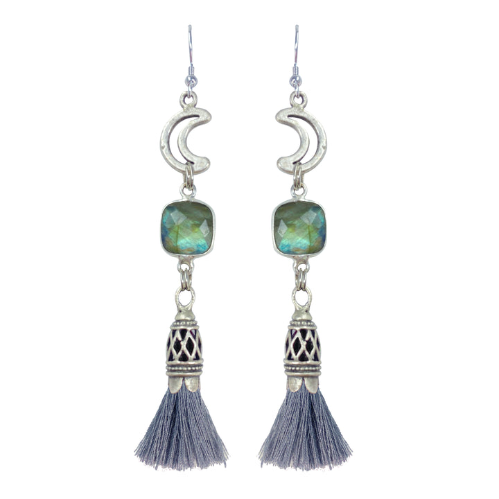 Silver Adara Tassel Earrings