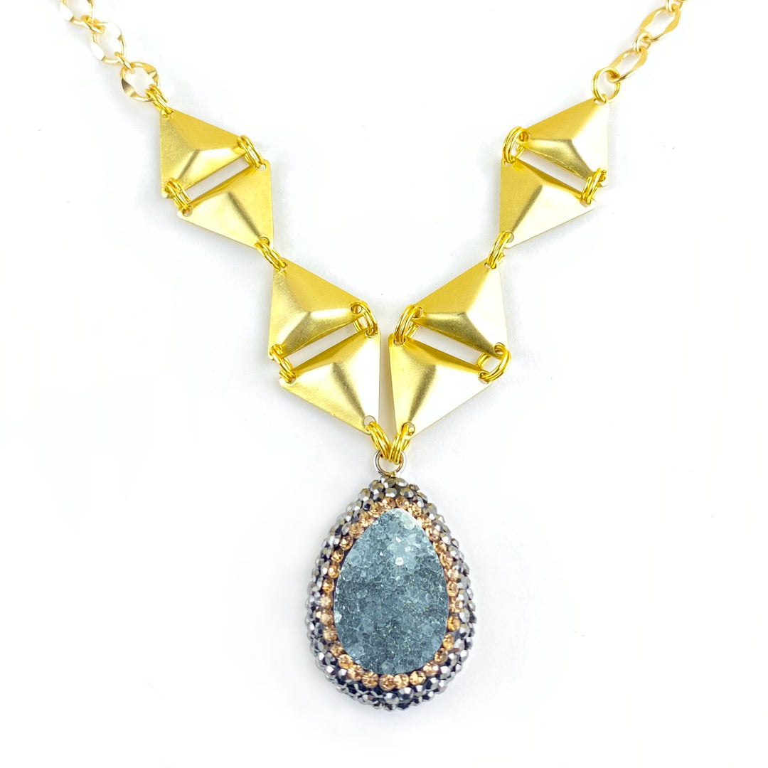 Gray Zeta Druzy Necklace