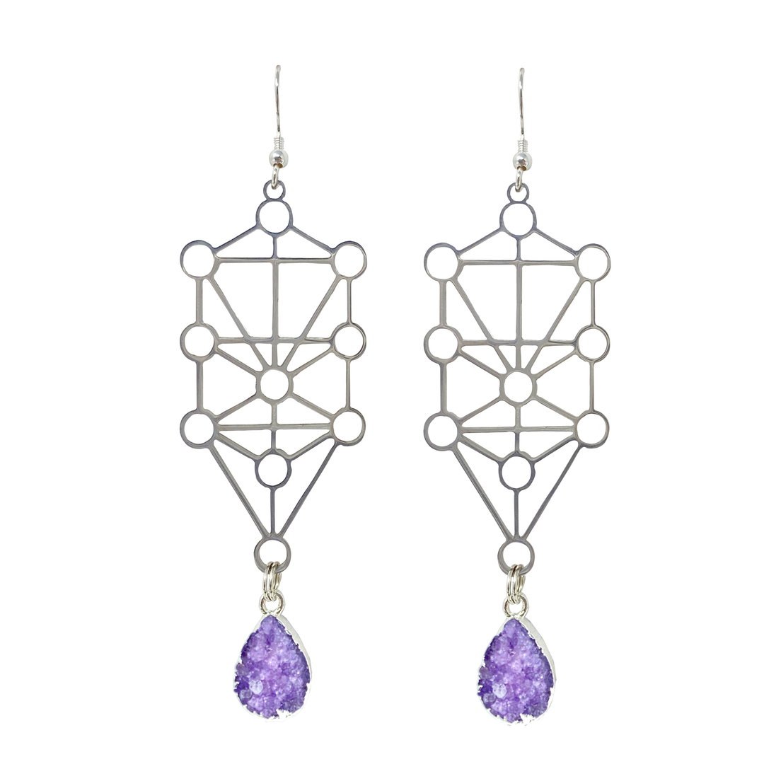 Steel Sefirot Earrings - yayahdesigns