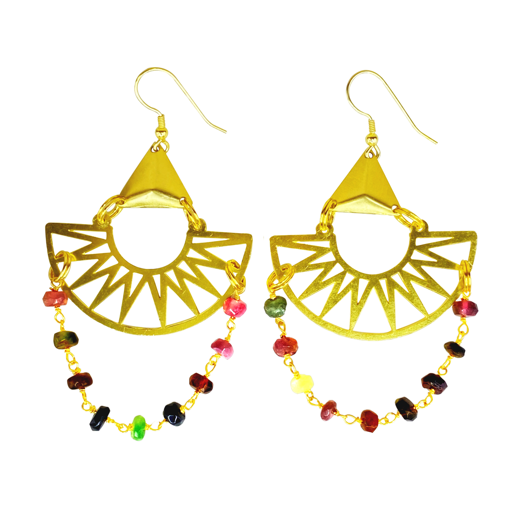Sun Ray Beaded Earrings - yayahdesigns
