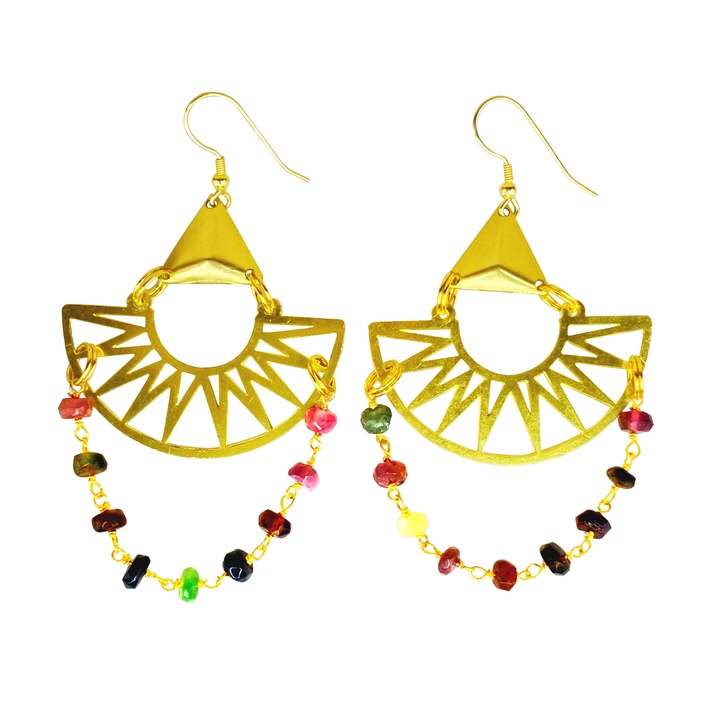 Sun Ray Beaded Earrings - yayahdesigns