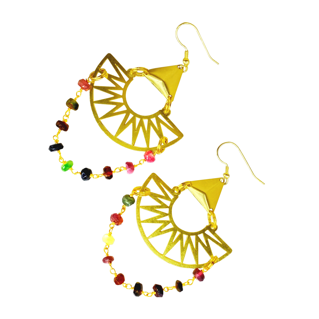 Sun Ray Beaded Earrings - yayahdesigns