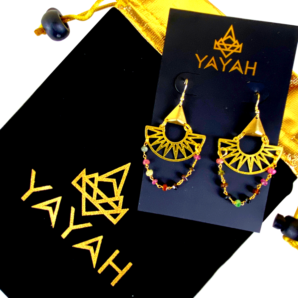 Sun Ray Beaded Earrings - yayahdesigns