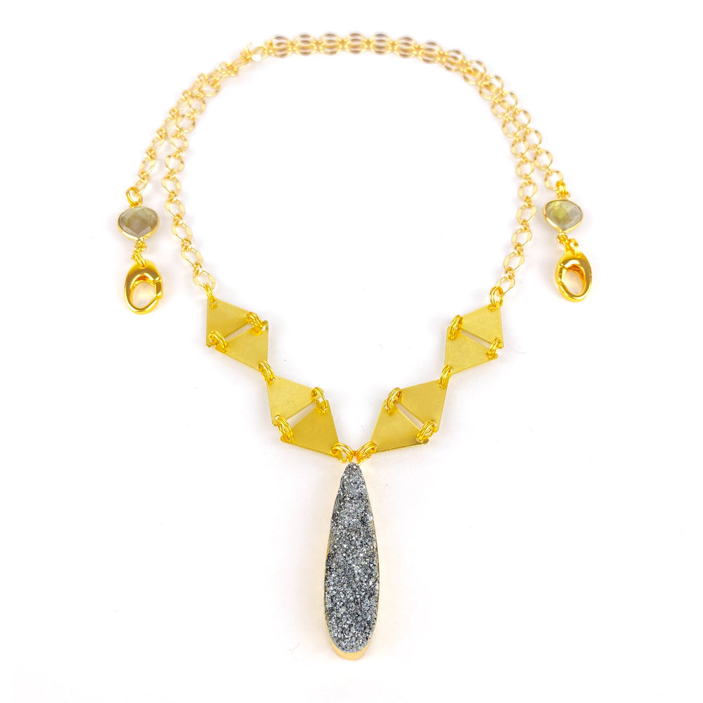 Gray Izar Druzy Necklace