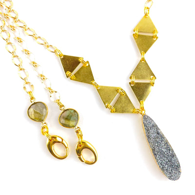 Gray Izar Druzy Necklace