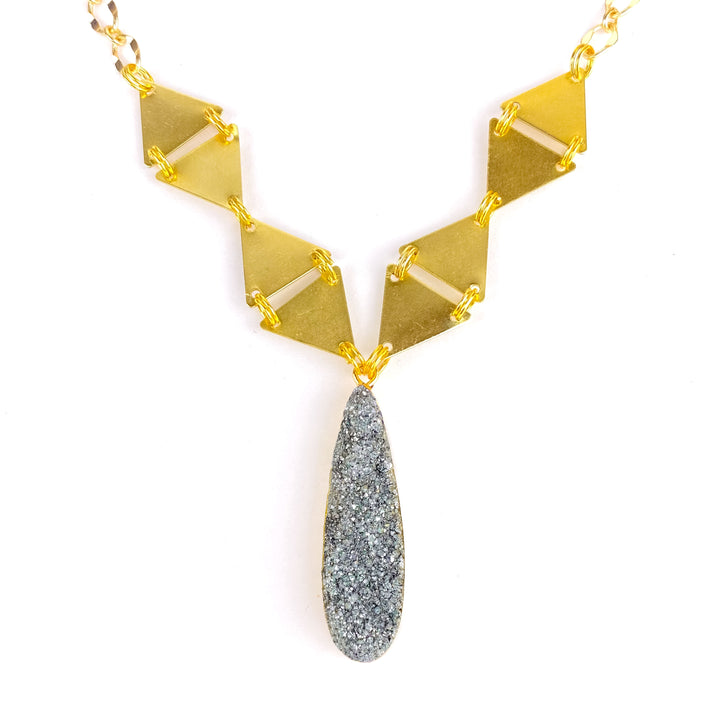 Gray Izar Druzy Necklace