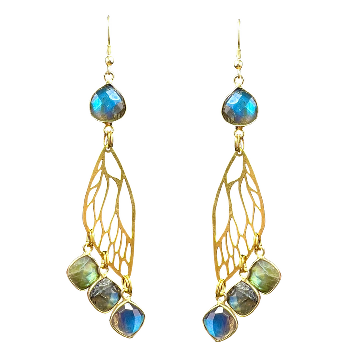 Lesuth Labradorite Wing Earrings