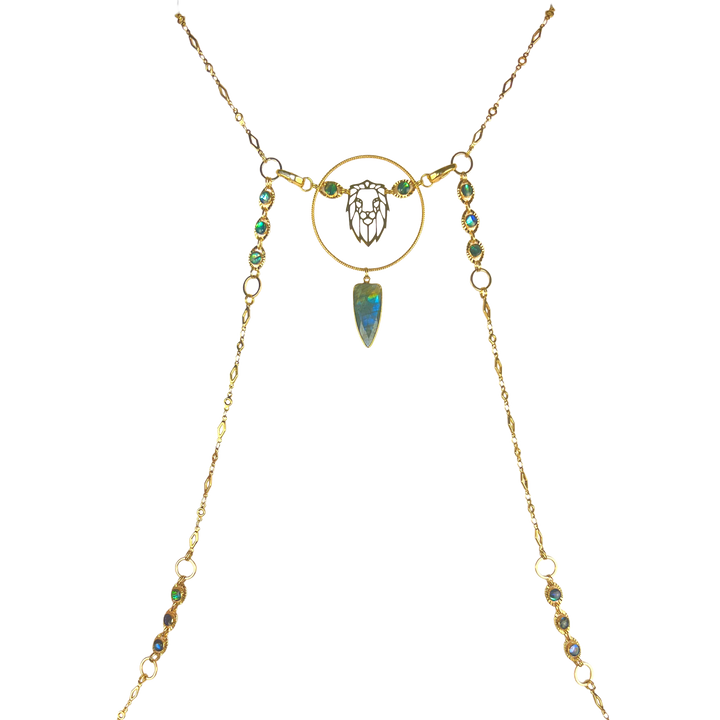 Gold Abalone & Labradorite Lion Body Chain