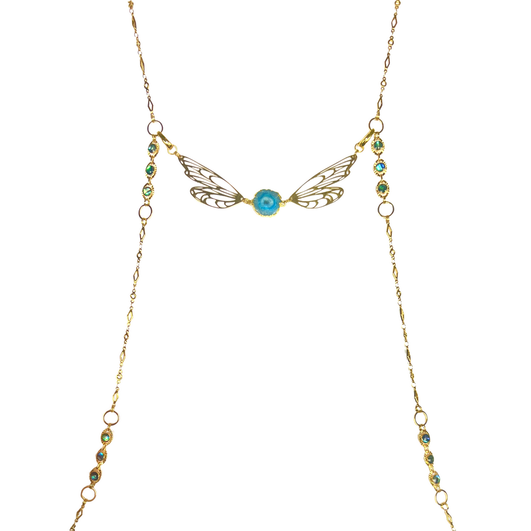 Gold Abalone Butterfly Body Chain