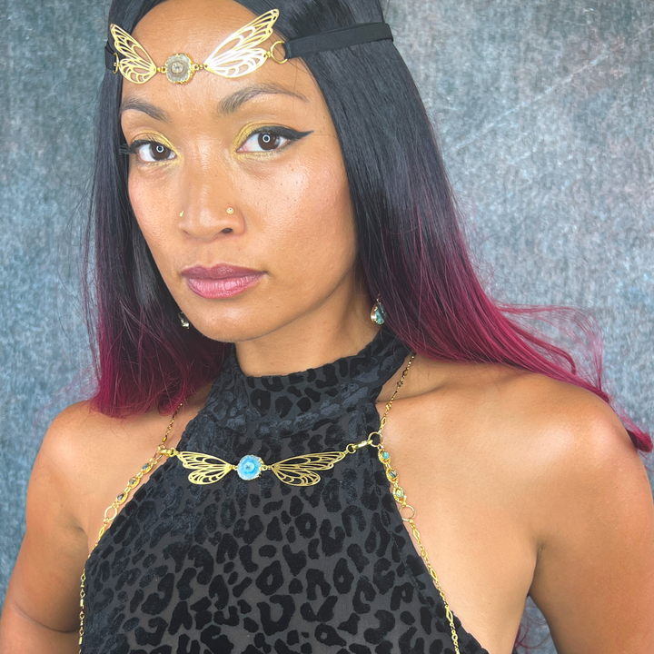 Gold Abalone Butterfly Body Chain