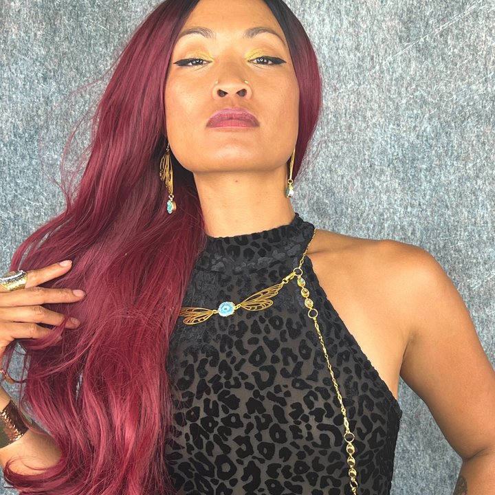 Gold Abalone Butterfly Body Chain