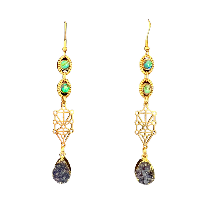 Mini Sefirot Shell Earrings