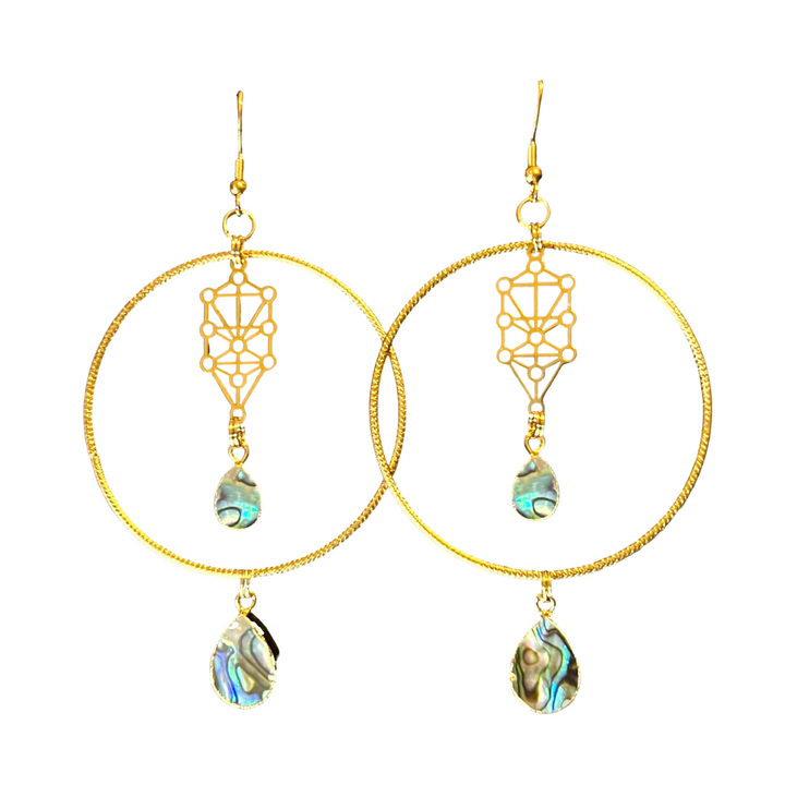 Shell Sefirot Hoop Earrings