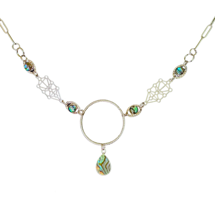 Sefirot & Shells Hoop Necklace