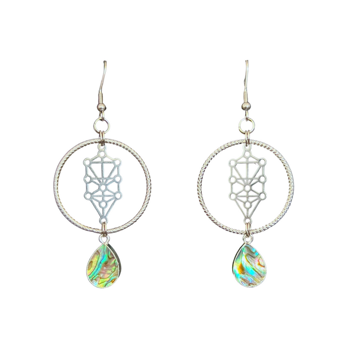 Mini Steel Sefirot Hoop Earrings