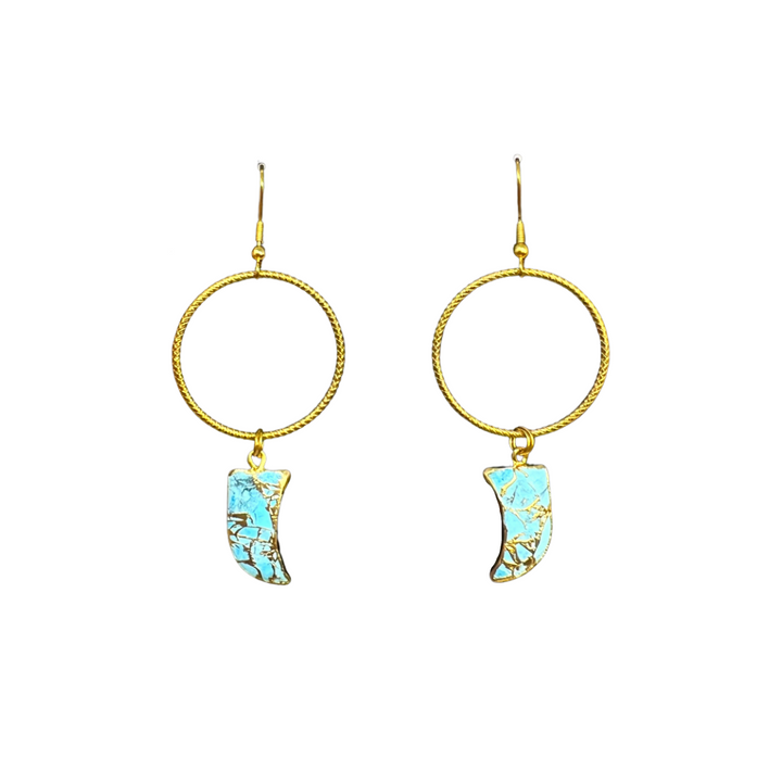 Turquoise Shark Tooth Shape Earrings