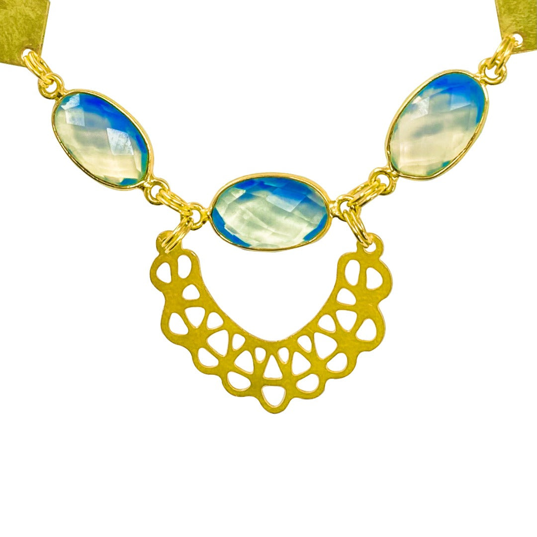 golden gemsone necklace 