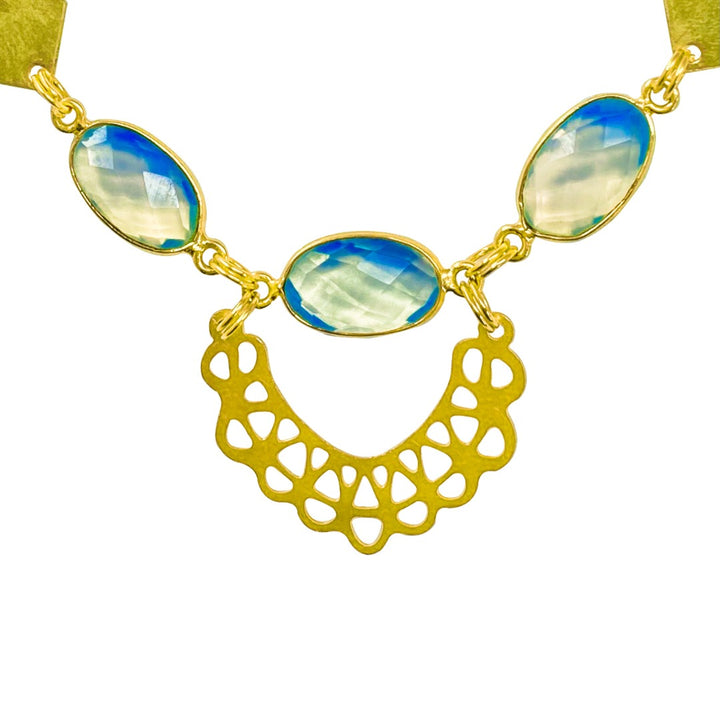 golden gemsone necklace 