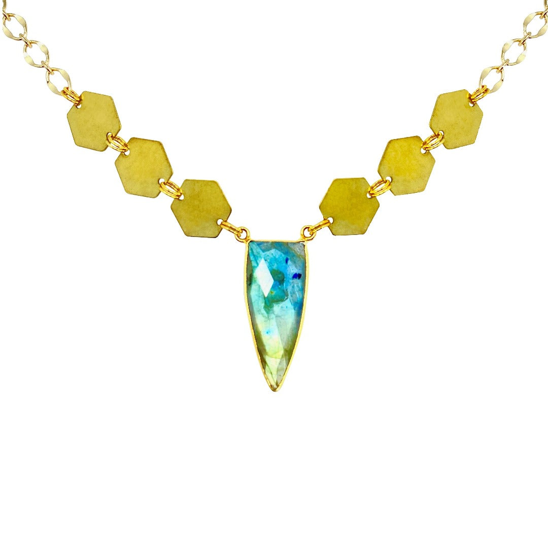 Gold Labradorite Necklace