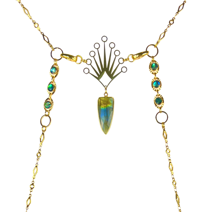Gold Abalone & Labradorite Queen Body Chain
