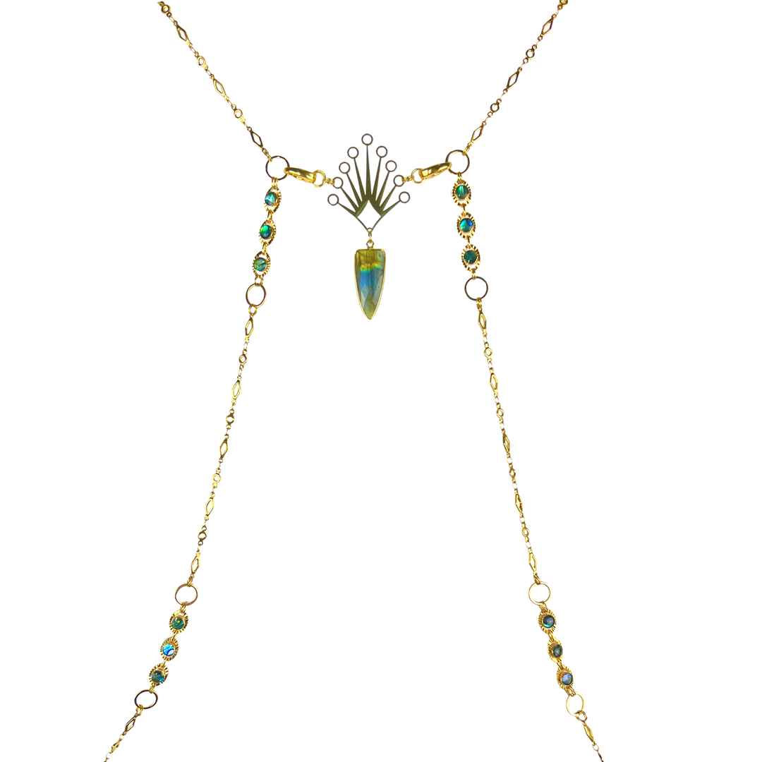 Gold Abalone & Labradorite Queen Body Chain