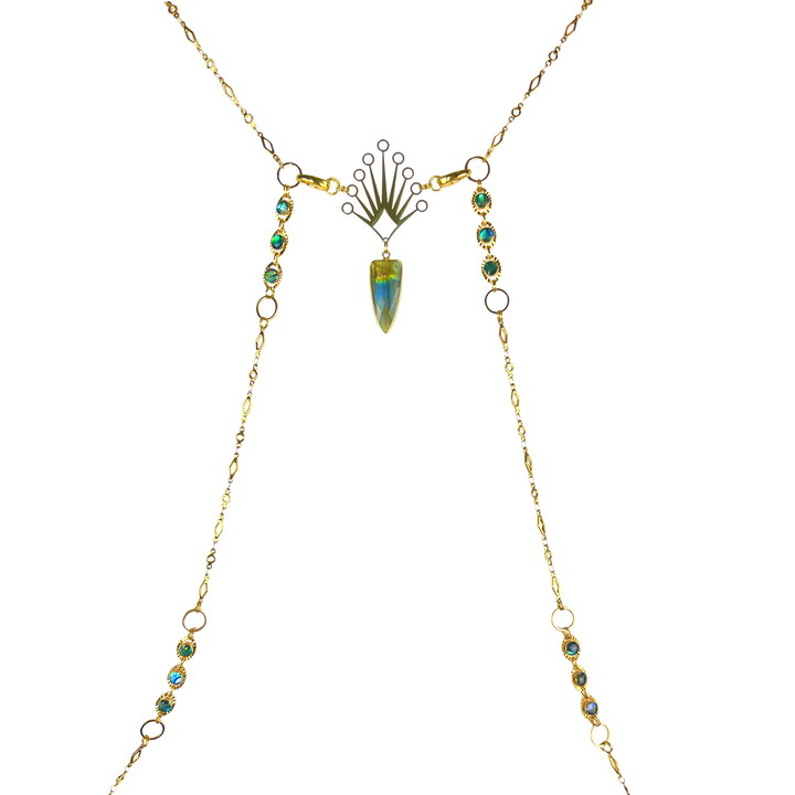 Gold Abalone & Labradorite Queen Body Chain