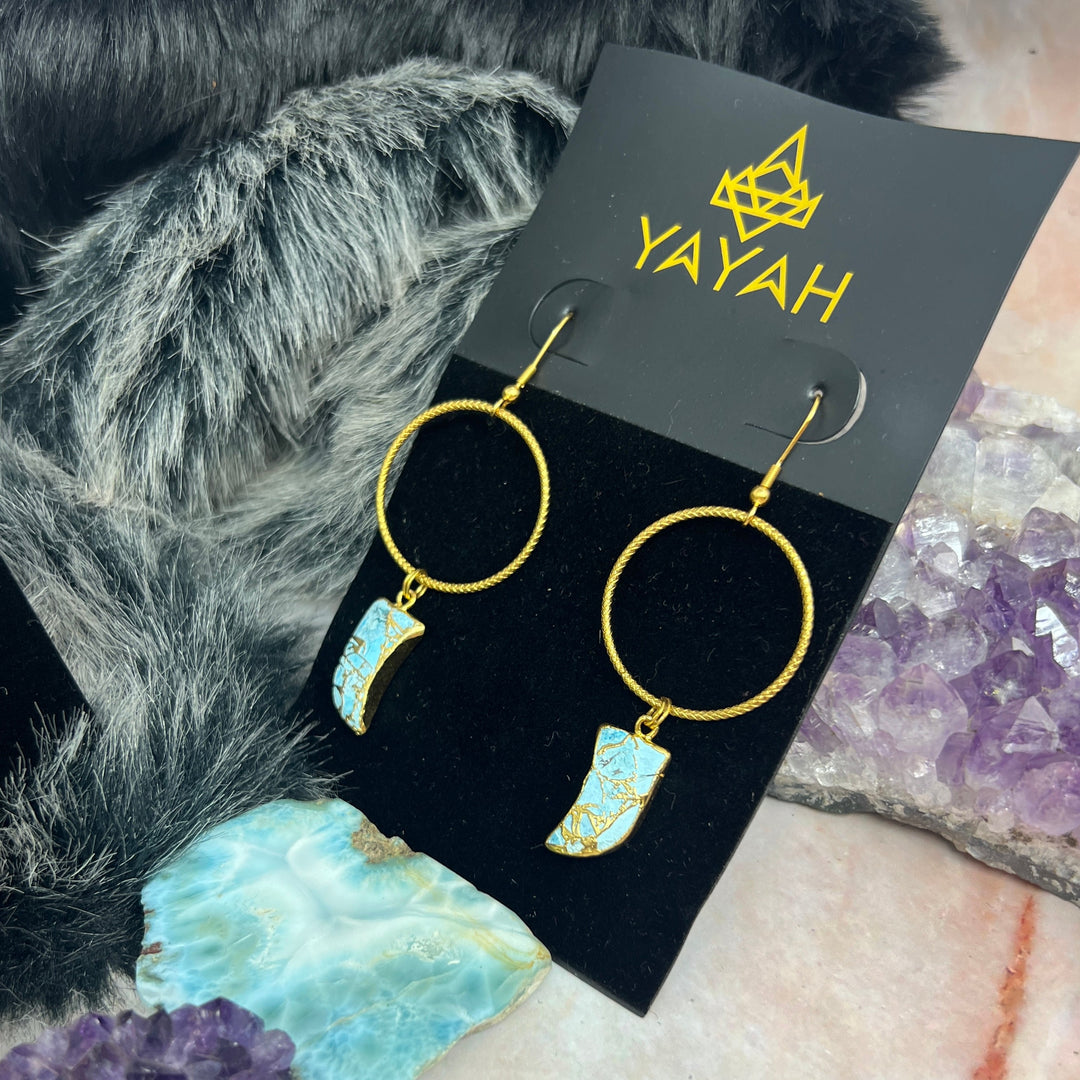 Turquoise Shark Tooth Shape Earrings