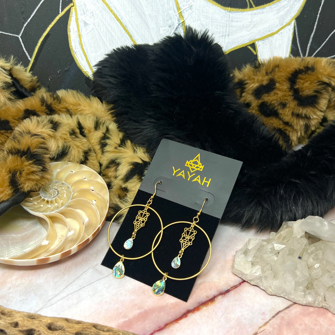 Shell Sefirot Hoop Earrings
