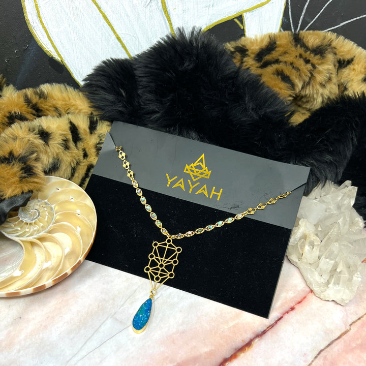 Druzy & Abalone Sefirot Necklace