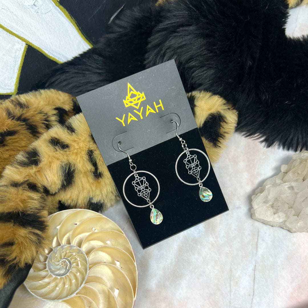 Mini Steel Sefirot Hoop Earrings