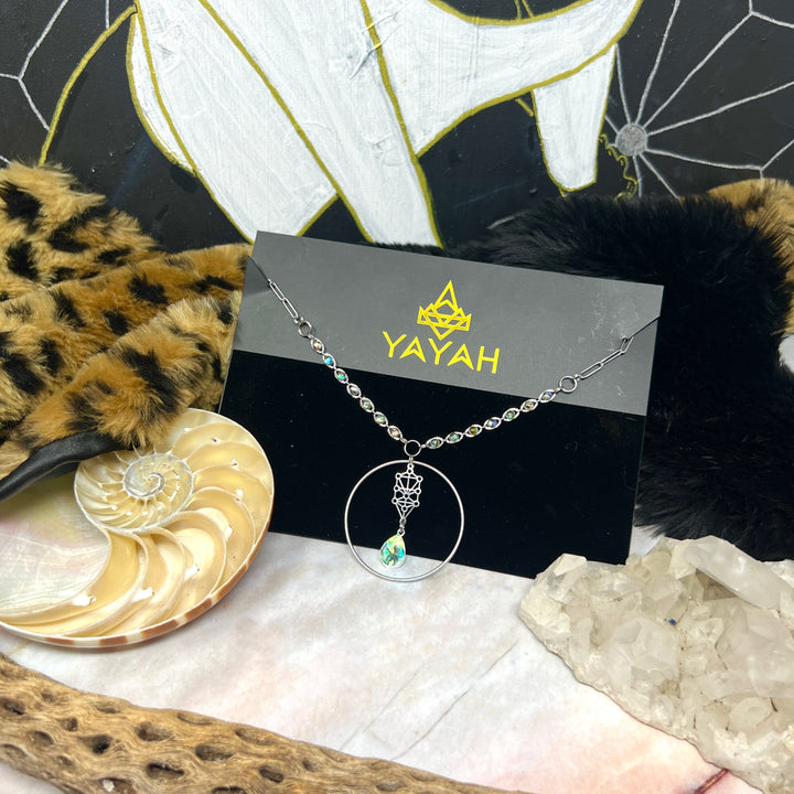 Sefirot & Shells Hoop Necklace