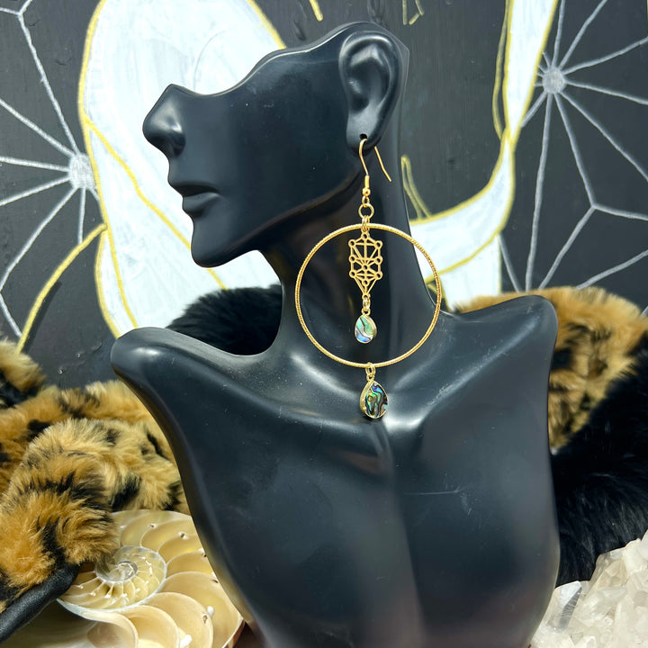Shell Sefirot Hoop Earrings