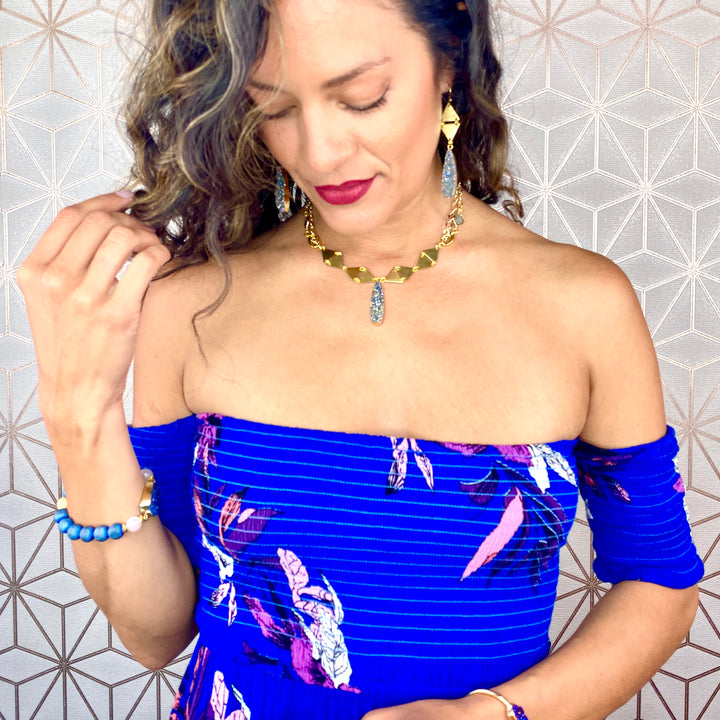 Blue Izar Druzy Necklace