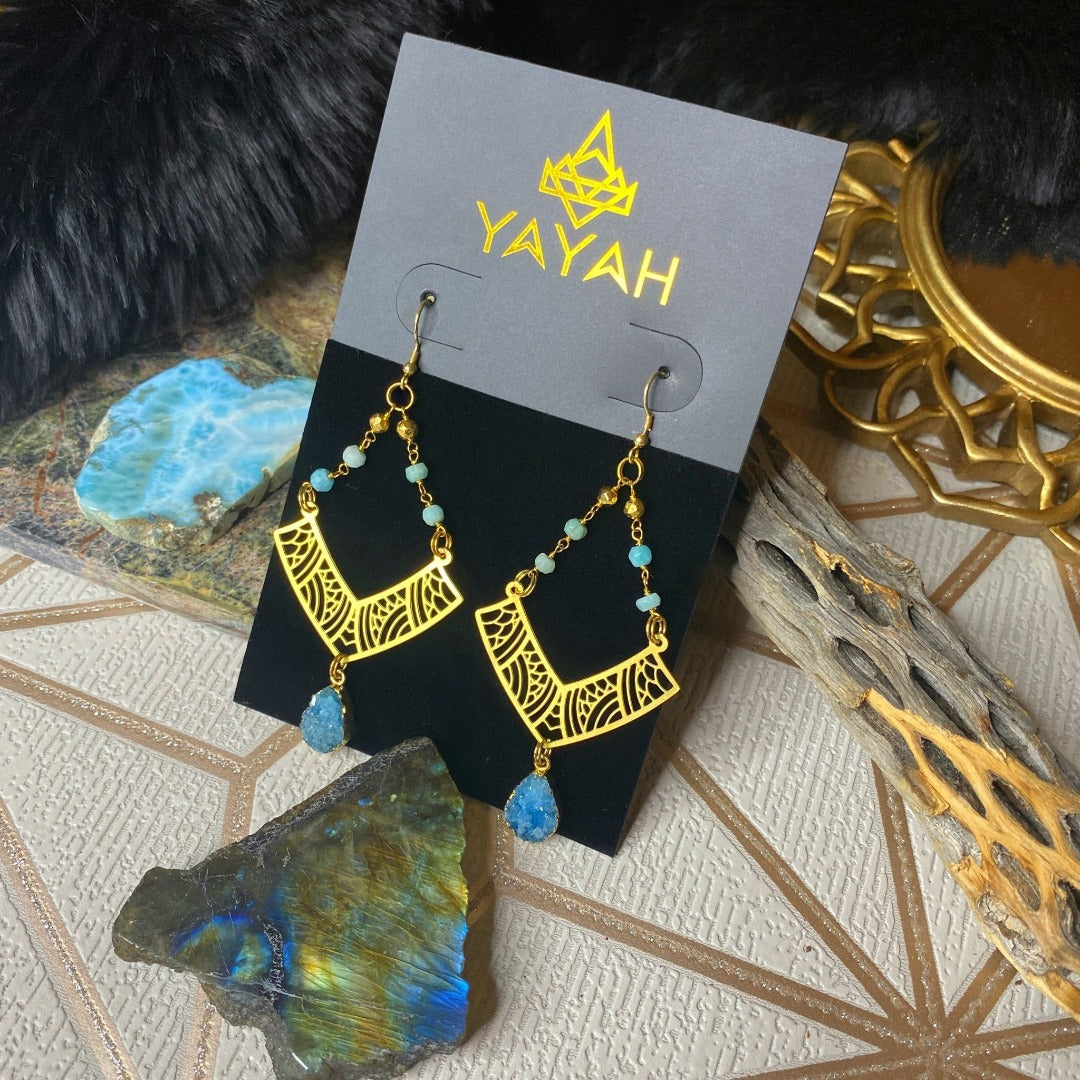 gemstone dangle earrings