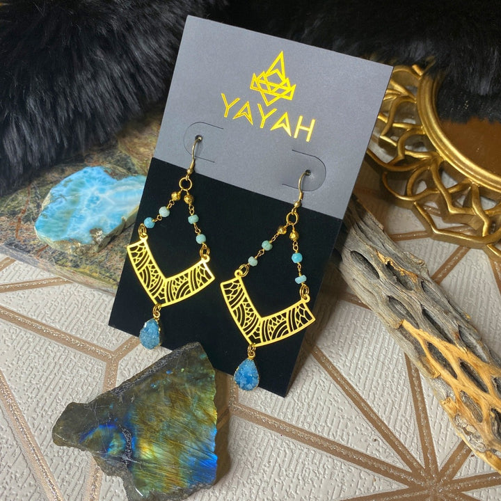 gemstone dangle earrings