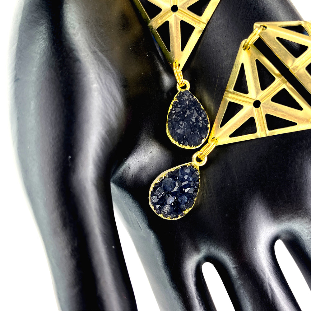 Raven Druzy Mirage Earrings