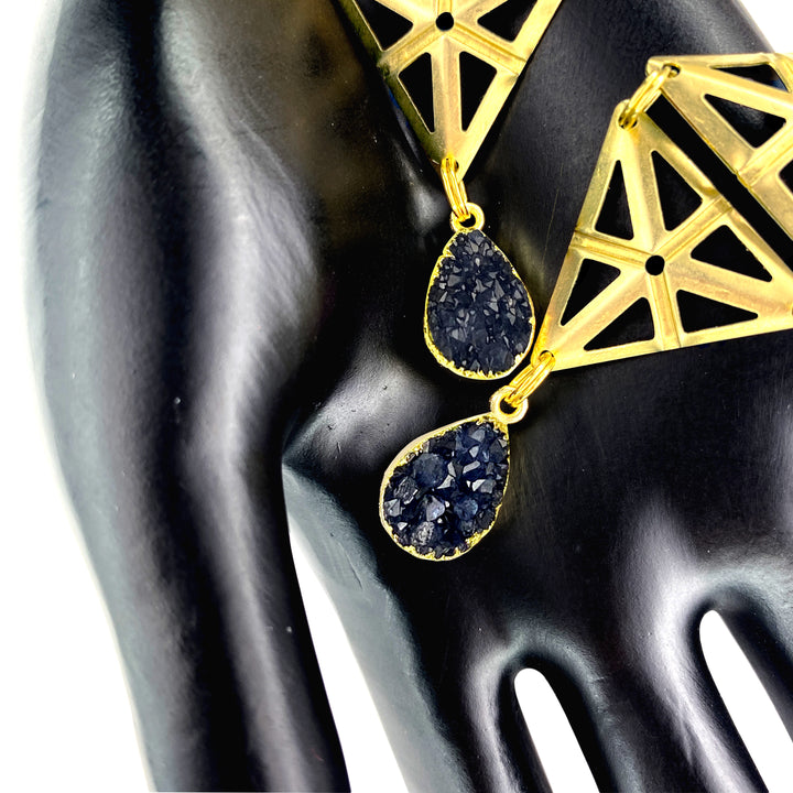 Raven Druzy Mirage Earrings
