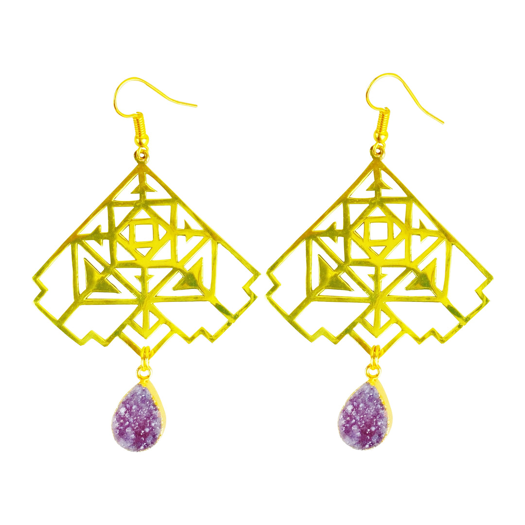 Butterfly Maze Quartz Earrings
