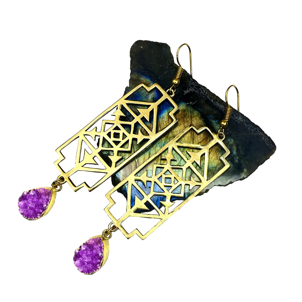 Regal Rise Up Druzy Earrings
