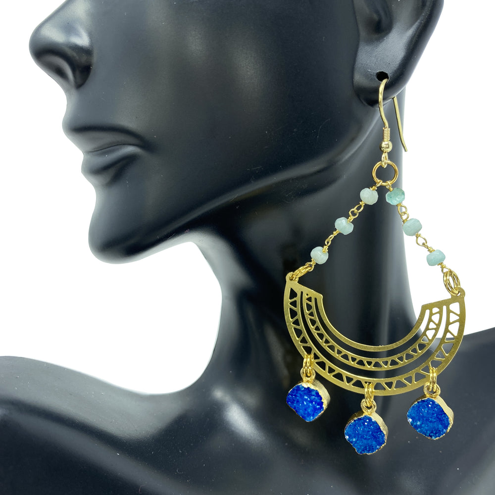 Royal Amazonite Lyra Earrings
